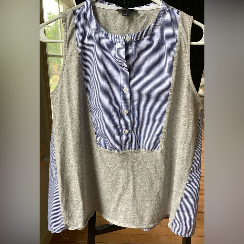 EUC J.Crew Womens Cotton Mixed Media
Henley Tank Top Sleeveless Button shirt